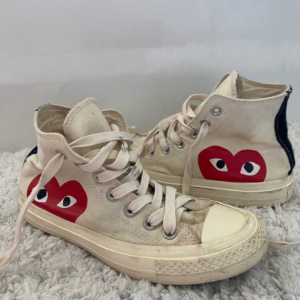 CDG hidden heart converse shoes